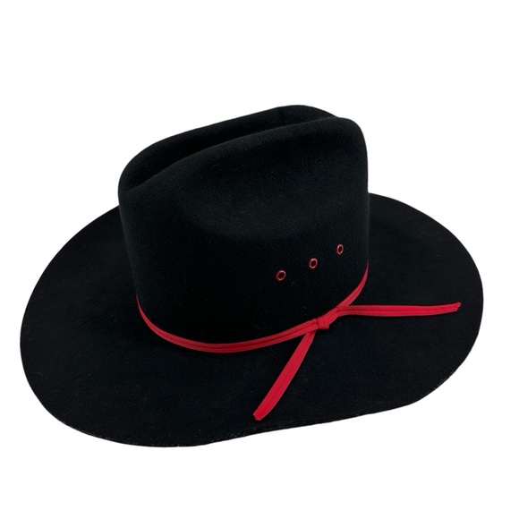 ALWAYS ON TOP Cowboy Hat 100% Wool Felt Black - Picture 1 of 6